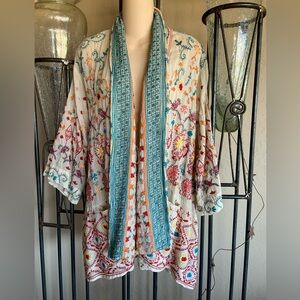 Johnny Was Waverly Heavily Embroidered Kimono